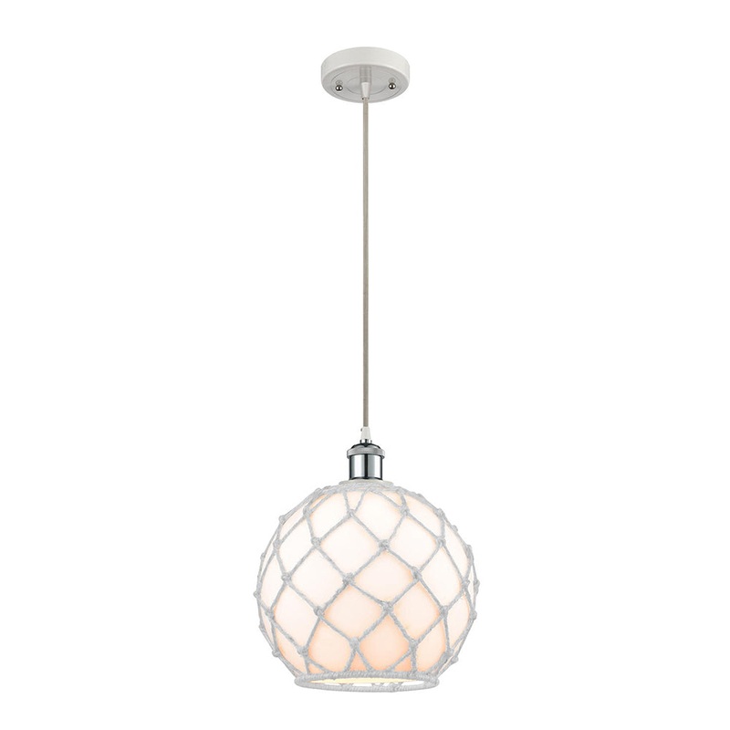 Innovations Lighting Large Farmhouse Rope 1 Light Mini Pendant Part Of The Ballston Collection 516-1P-WPC-G121-10RW