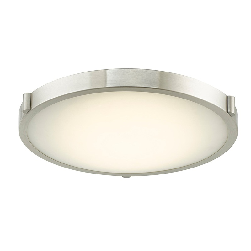 Abra Lighting 17″ Low Profile Frosted Glass Flush Mount with High Output Dimmable Led 30068FM-BN