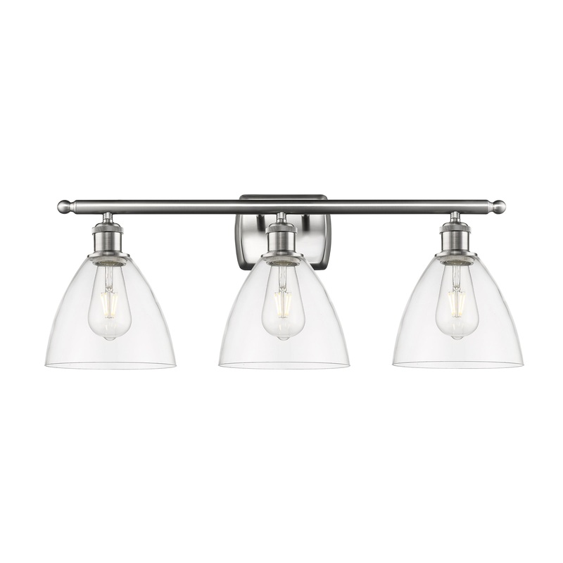 Innovations Lighting Ballston Dome 3 Light 28″ Bath Vanity Light 516-3W-SN-GBD-752-LED