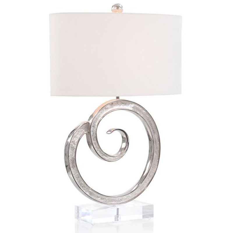 Spiral Nickel Table Lamp