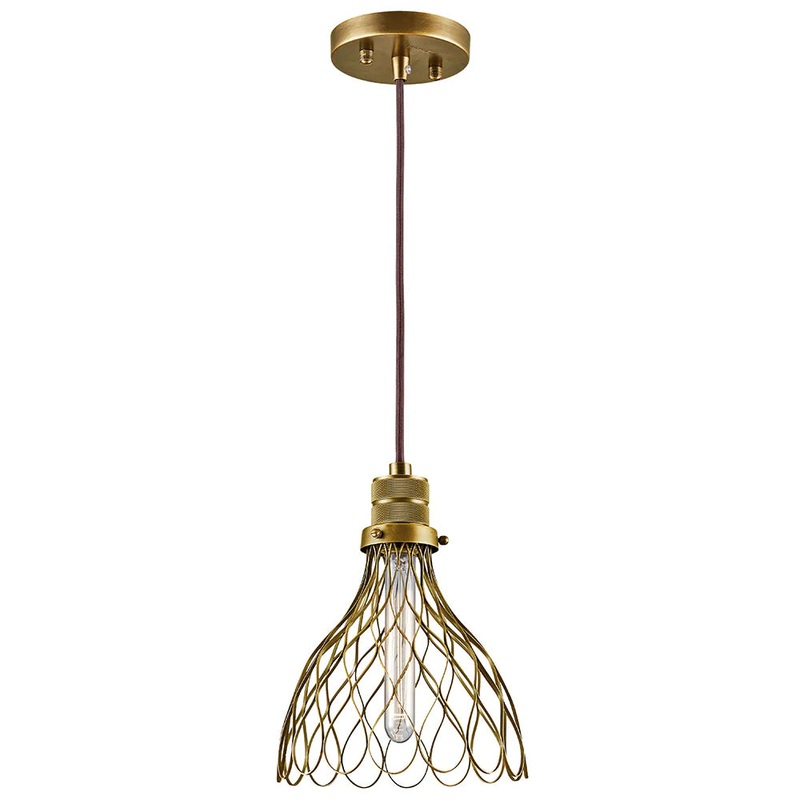 Kichler Devin 7.75″ 1 Light Mini Pendant Natural Brass 43127NBR