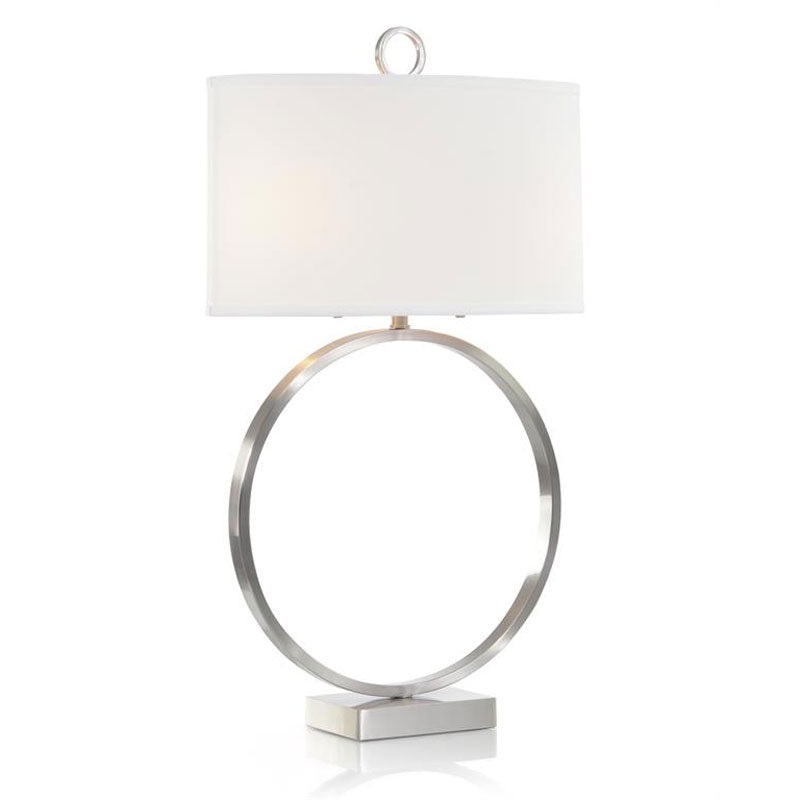 Brushed Nickel Small Open-Ring Table Lamp