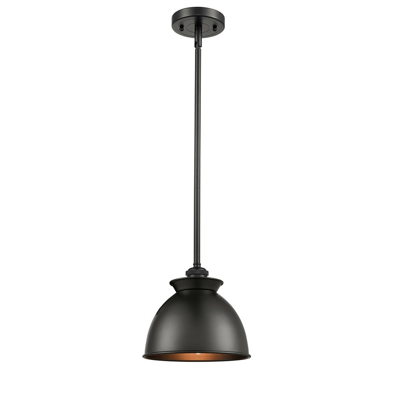 Innovations Lighting Adirondack 1 Light 8.125″ Mini Pendant 516-1S-BK-M14-BK