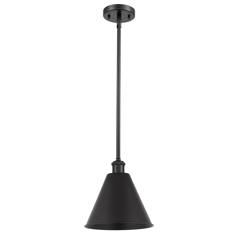 Innovations Lighting Ballston Cone 1 Light” Pendant 516-1S-BK-MBC-12-BK