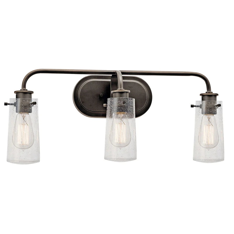 Kichler Braelyn 24″ 3 Light Vanity Light with Clear Seeded Glass Olde Bronze 45459OZ