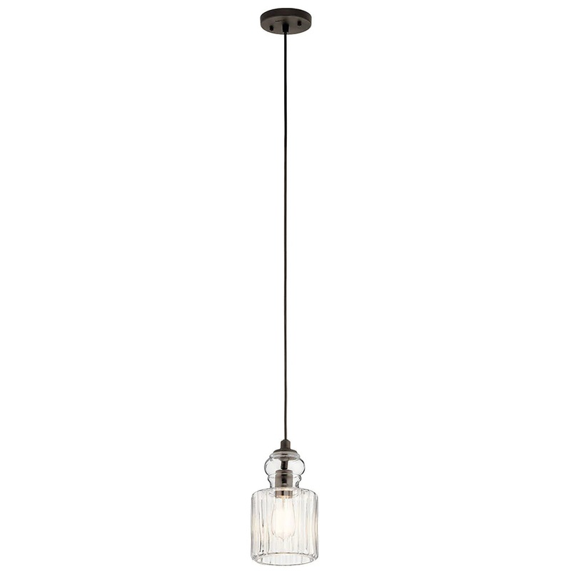 Kichler Riviera 5.75″ 1 Light Mini Pendant Olde Bronze 43957OZ