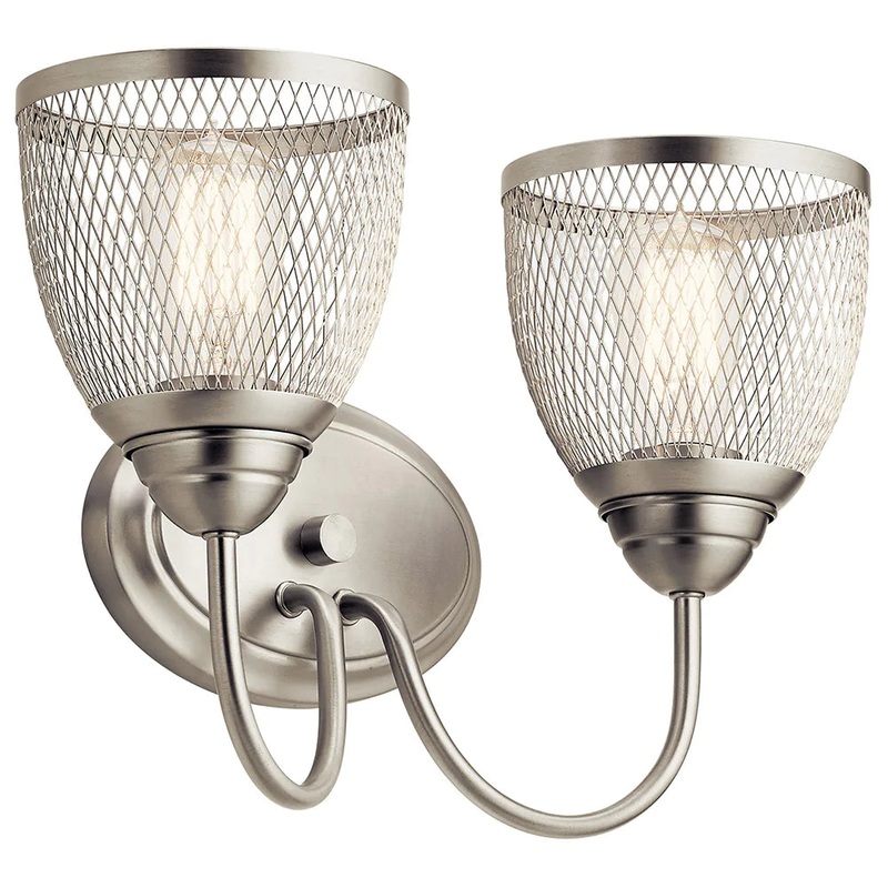 Kichler Voclain 16″ 2 Light Vanity Light with Mesh Shade Brushed Nickel 55042NI