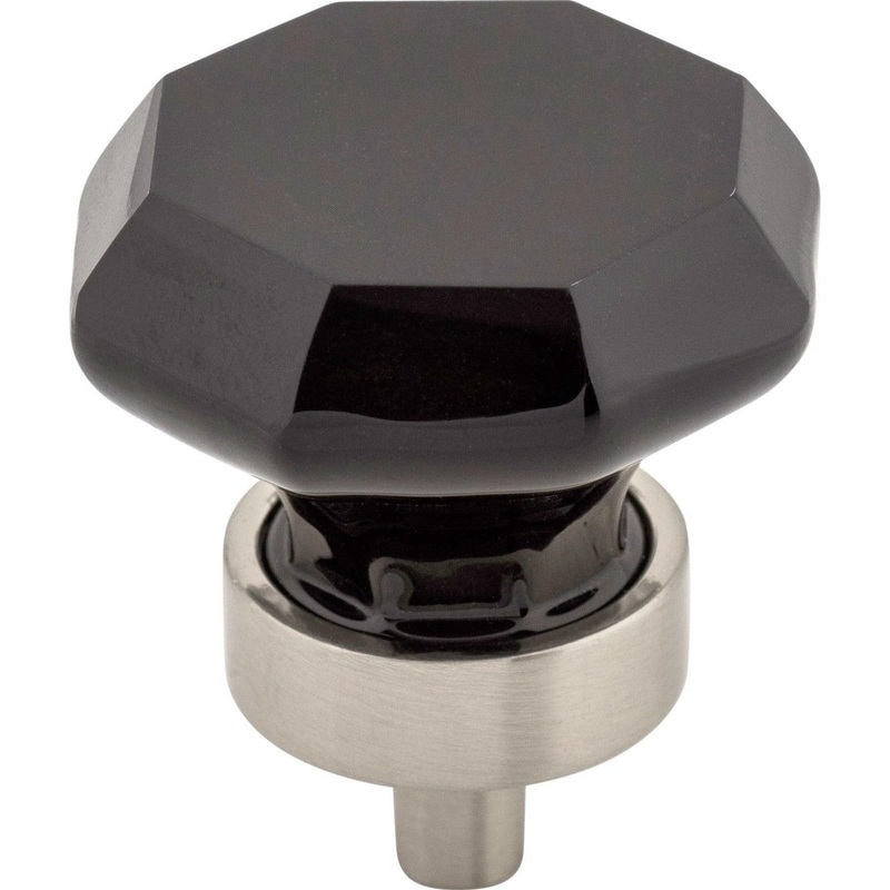 Black Octagon Crystal Knob