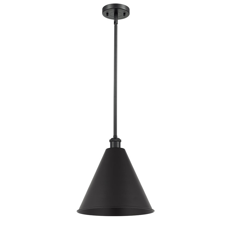Innovations Lighting Ballston Cone 1 Light” Pendant 516-1S-BK-MBC-16-BK-LED