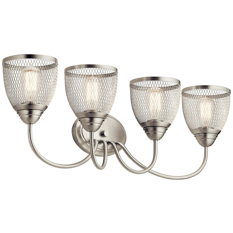 Kichler Voclain 32″ 4 Light Vanity Light with Mesh Shade Brushed Nickel 55044NI