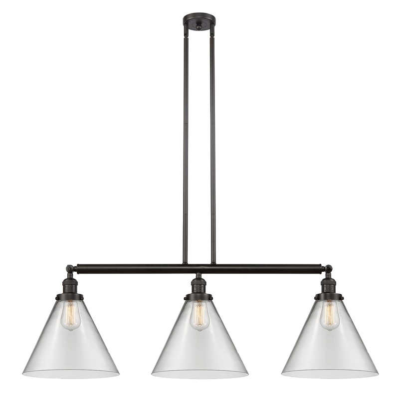 Innovations Lighting X-Large Cone 3 Light Island Light Part Of The Franklin Restoration Collection 213-OB-G42-L-LED