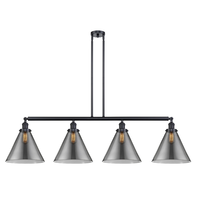 Innovations Lighting X-Large Cone 4 Light Island Light Part Of The Franklin Restoration Collection 214-BK-G43-L-LED