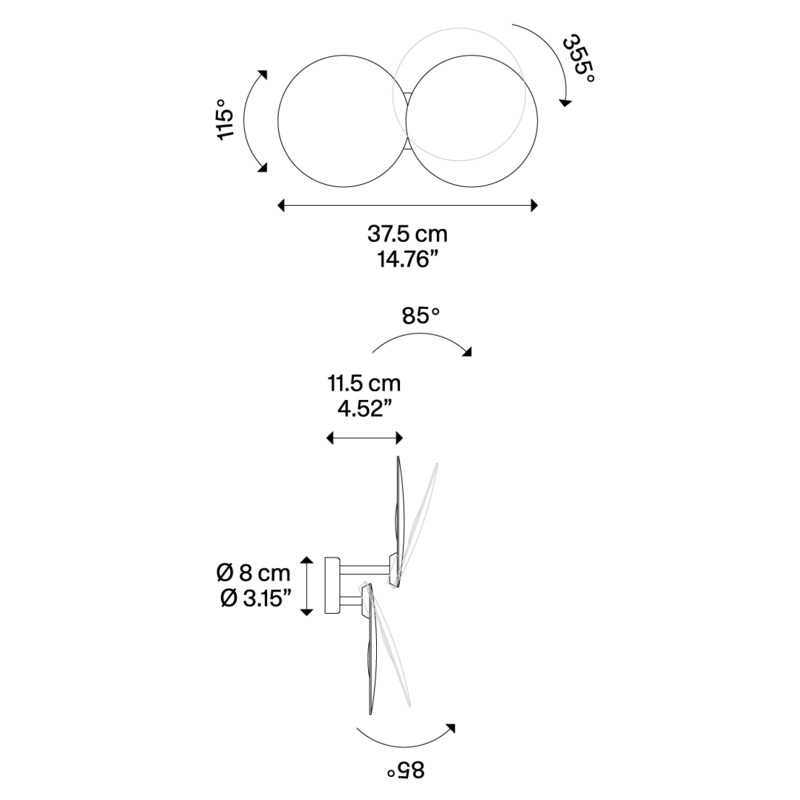 Puzzle Double Round Wall / Ceiling Light