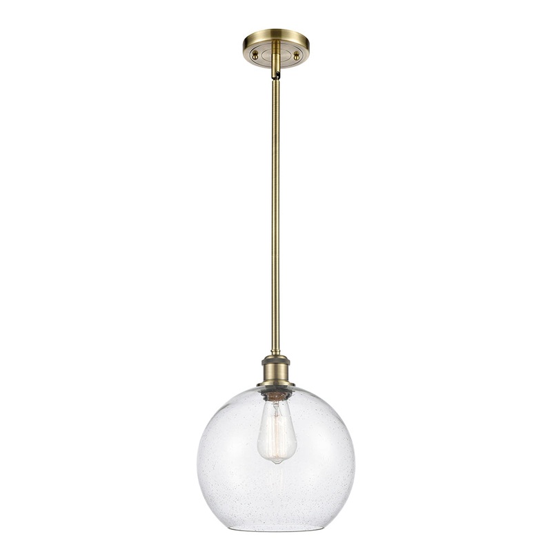 Innovations Lighting Athens 1 Light 10″ Mini Pendant 516-1S-AB-G124-10
