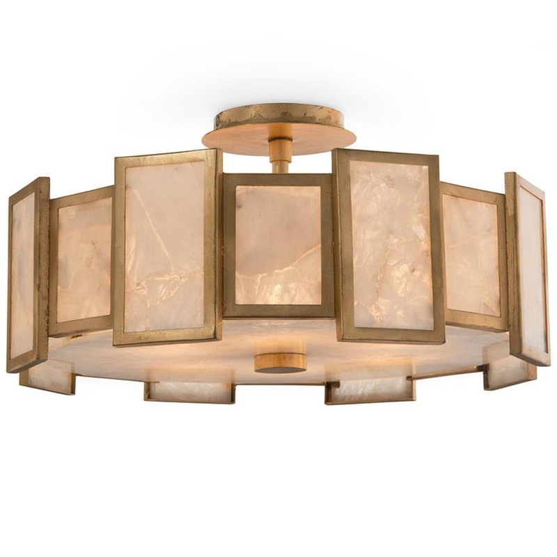 Calcite Panel Semi Flush Ceiling Light