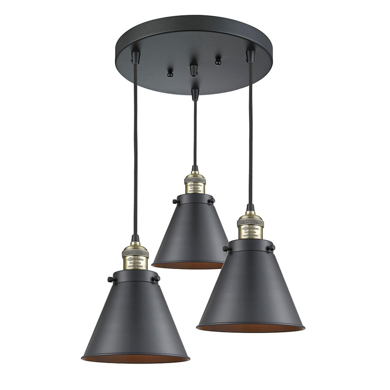 Innovations Lighting Appalachian 3 Light Multi-Pendant Part Of The Franklin Restoration Collection 211/3-BAB-M13-BK