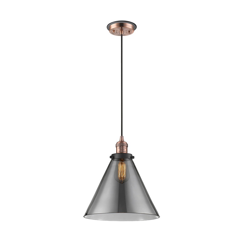 Innovations Lighting X-Large Cone 1 Light Mini Pendant Part Of The Franklin Restoration Collection 201CBP-ACBK-G43-L