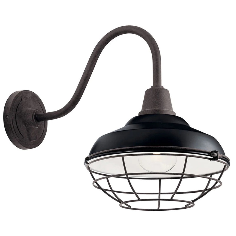 Kichler Pier 12″ 1 Light Wall Light Black 49990BK