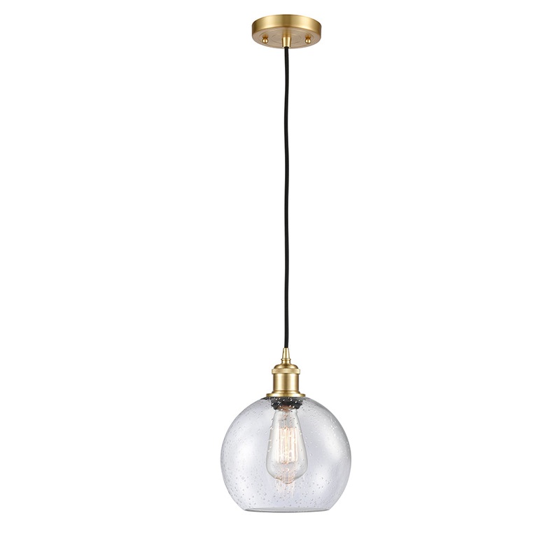 Innovations Lighting Athens 1 Light 8″ Mini Pendant 516-1P-SG-G124-8