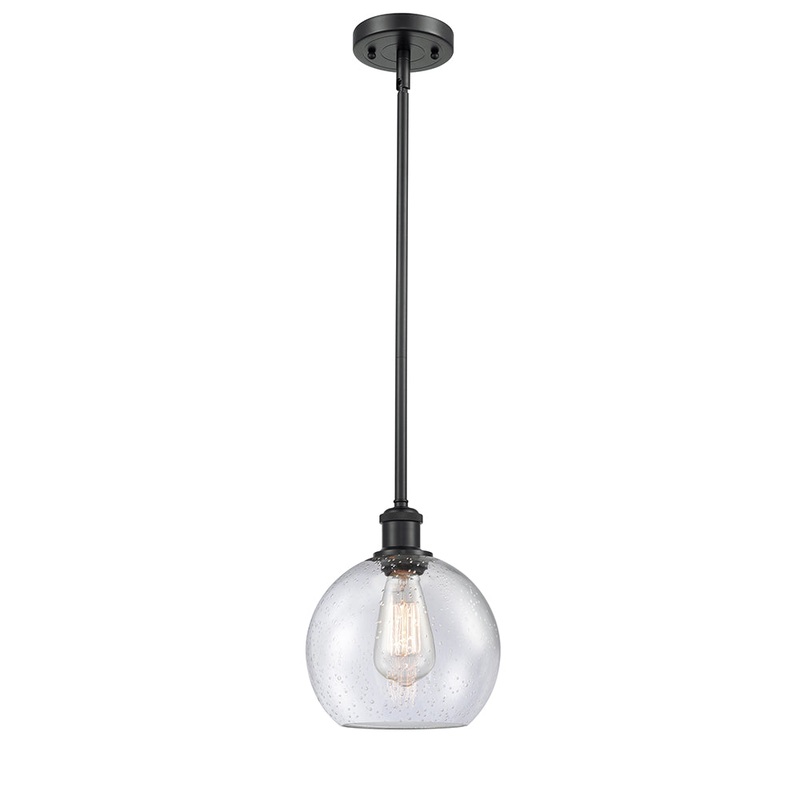 Innovations Lighting Athens 1 Light 8″ Mini Pendant 516-1S-BK-G124-8-LED