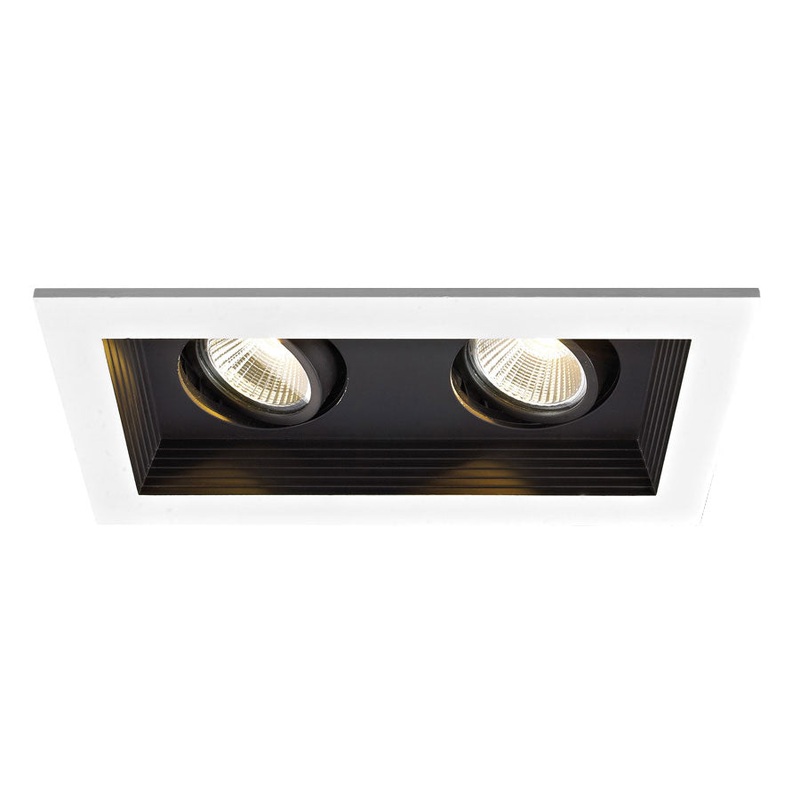 3IN SQ Mini 2 Light ADJ New Construction Housing/Trim