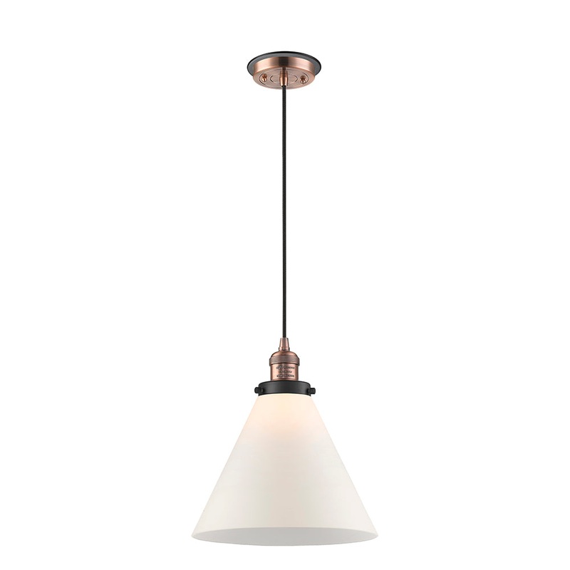 Innovations Lighting X-Large Cone 1 Light Mini Pendant Part Of The Franklin Restoration Collection 201CBP-ACBK-G41-L