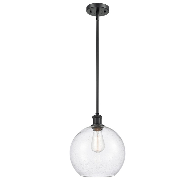 Innovations Lighting Athens 1 Light 10″ Mini Pendant 516-1S-BK-G124-10
