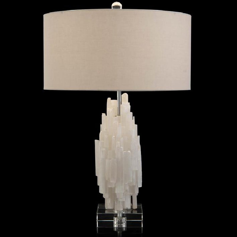 Tiered Selenite Table Lamp