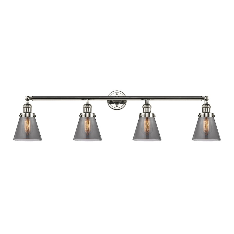 Innovations Lighting Small Cone 4 Light Bath Vanity Light Part Of The Franklin Restoration Collection 215-PN-G63-LED