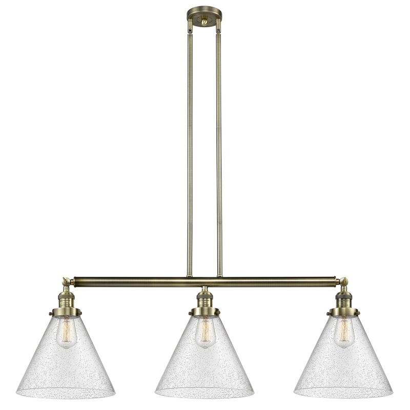 Innovations Lighting X-Large Cone 3 Light Island Light Part Of The Franklin Restoration Collection 213-AB-G44-L-LED
