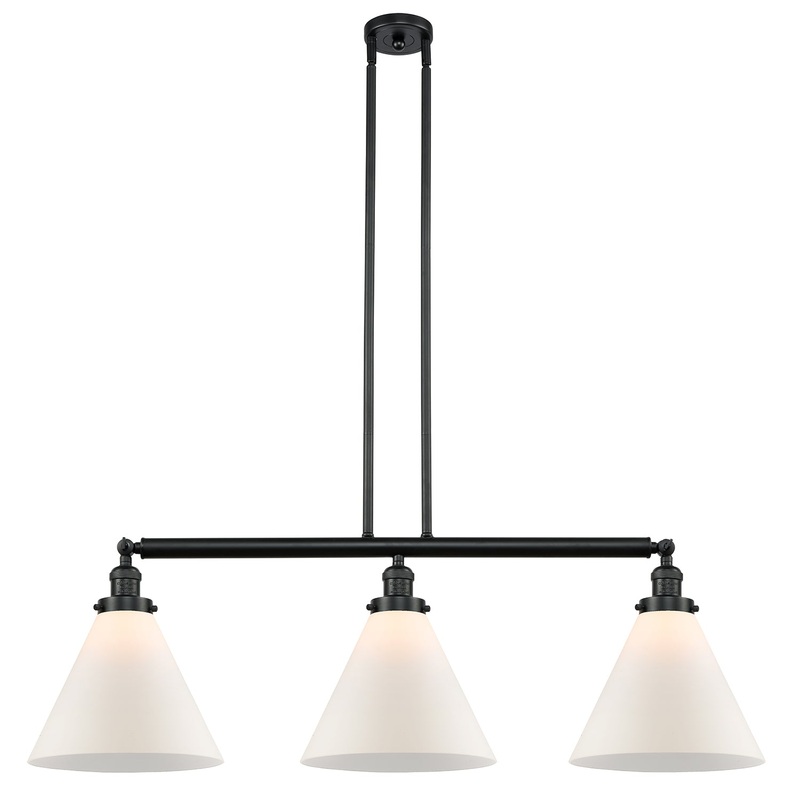 Innovations Lighting X-Large Cone 3 Light Island Light Part Of The Franklin Restoration Collection 213-BK-G41-L-LED