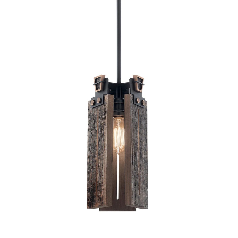 Kichler Ridgewood 14.25″ 1 Light Mini Pendant Textured Black 44182BKT