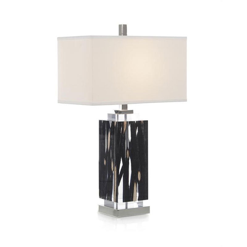 Charred Branches Suspended in Acrylic Table Lamp