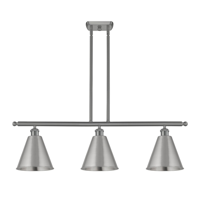 Innovations Lighting Ballston Cone 3 Light” Island Light 516-3I-SN-MBC-8-SN-LED