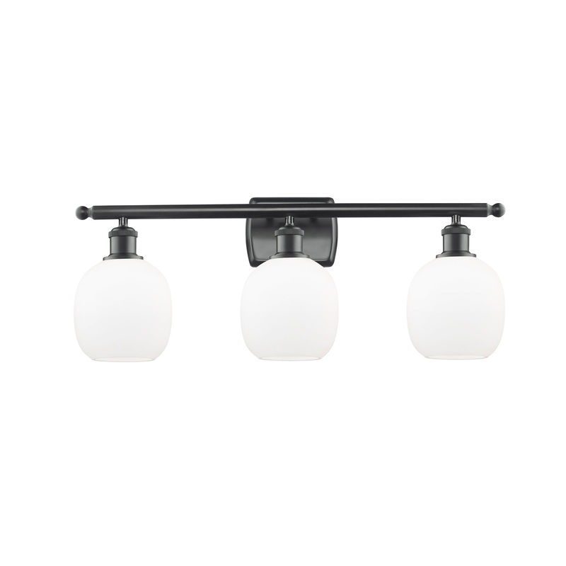 Innovations Lighting Belfast 3 Light Bath Vanity Light Part Of The Ballston Collection 516-3W-BK-G101