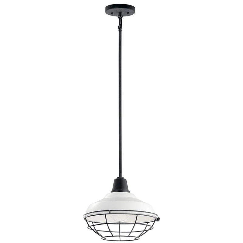 Kichler Pier 1 Light 12″ Convertible Pendant White 49992WH