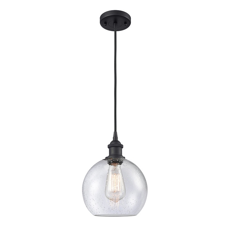 Innovations Lighting Athens 1 Light 8″ Mini Pendant 516-1P-BK-G124-8-LED