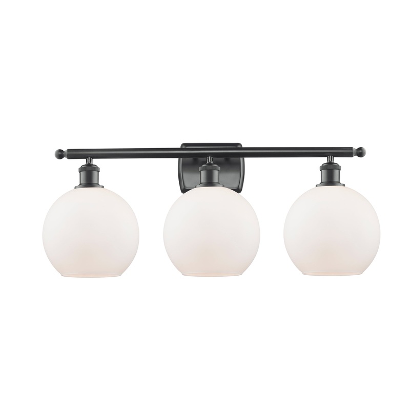 Innovations Lighting Athens 3 Light 26″ Bath Vanity Light 516-3W-BK-G121-8-LED