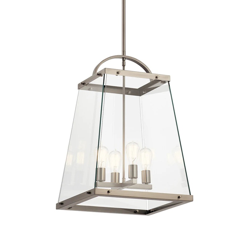 Kichler Darton 25.75″ 4 Light Large Foyer Pendant with Clear Glass Classic Pewter 52124CLP