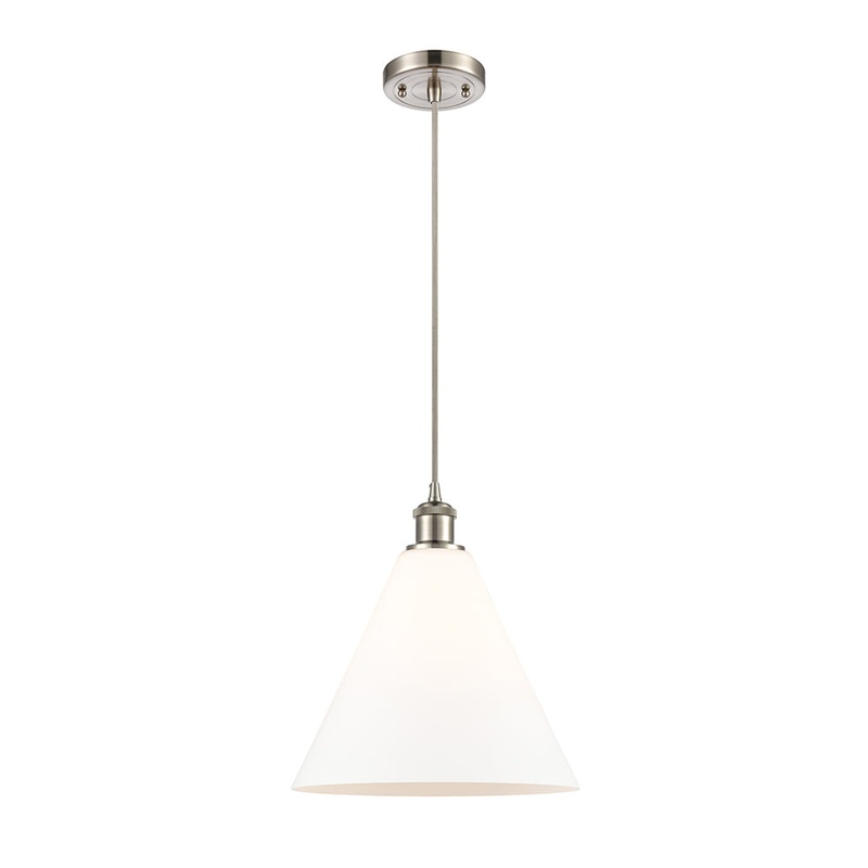 Innovations Lighting Ballston Cone 1 Light  12″ Mini Pendant 516-1P-SN-GBC-121-LED