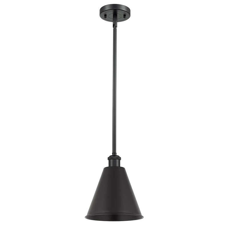 Innovations Lighting Ballston Cone 1 Light” Pendant 516-1S-BK-MBC-8-BK-LED