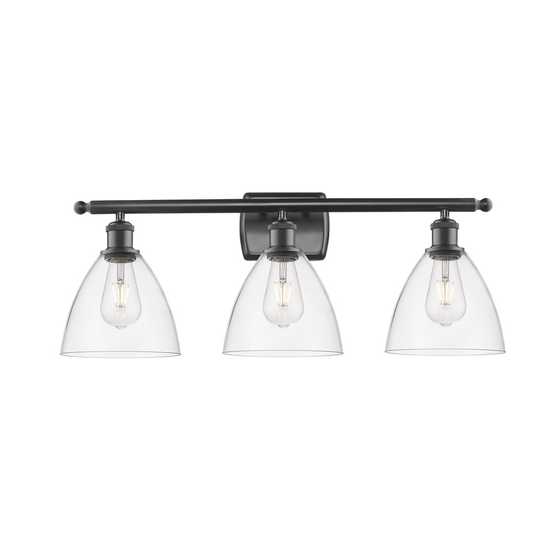 Innovations Lighting Ballston Dome 3 Light 28″ Bath Vanity Light 516-3W-BK-GBD-752-LED