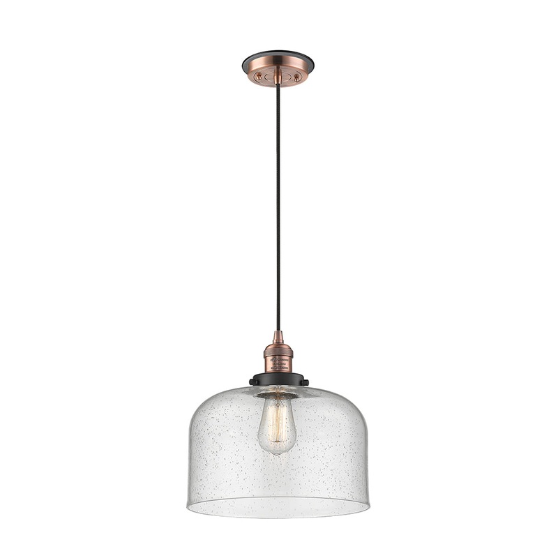 Innovations Lighting X-Large Bell 1 Light Mini Pendant Part Of The Franklin Restoration Collection 201CBP-ACBK-G74-L
