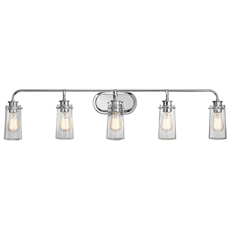 Kichler Braelyn 44″ 5 Light Vanity Light with Clear Seeded Glass Chrome 45461CH