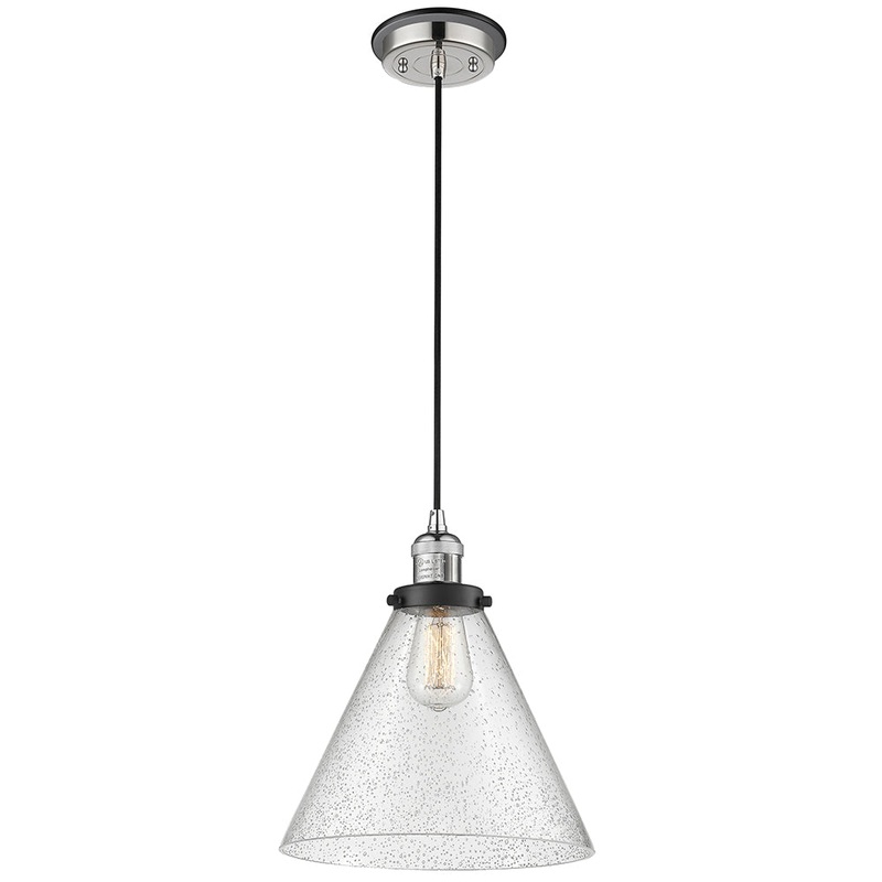 Innovations Lighting X-Large Cone 1 Light Mini Pendant Part Of The Franklin Restoration Collection 201CBP-PNBK-G44-L