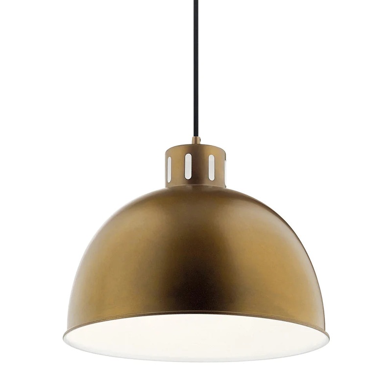 Kichler Zailey 12.5″ 1 Light Pendant Natural Brass 52153NBR