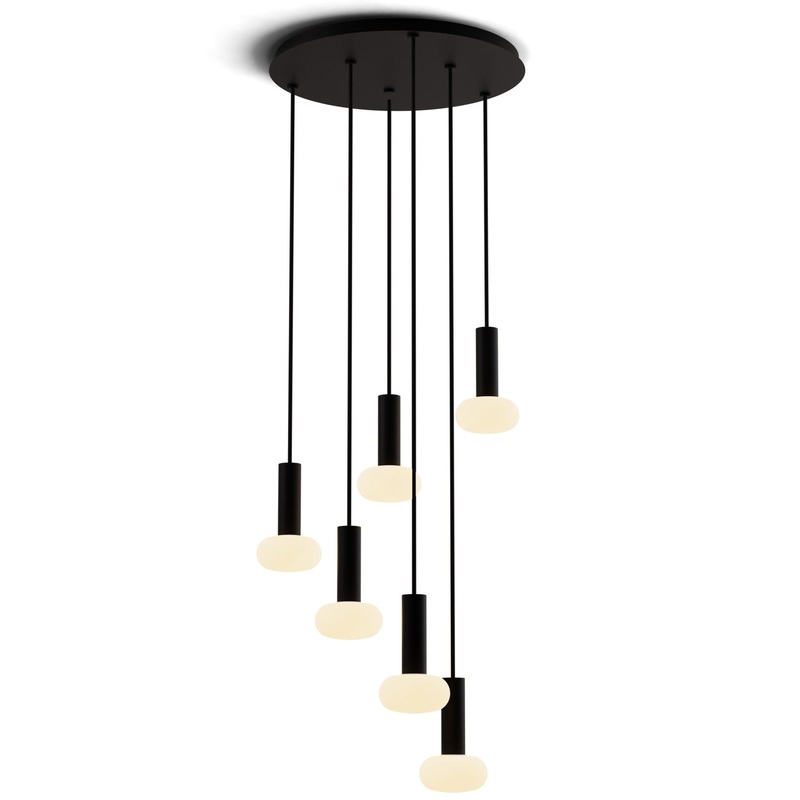 Combi Round Multi-Light Pendant with Glass Ball