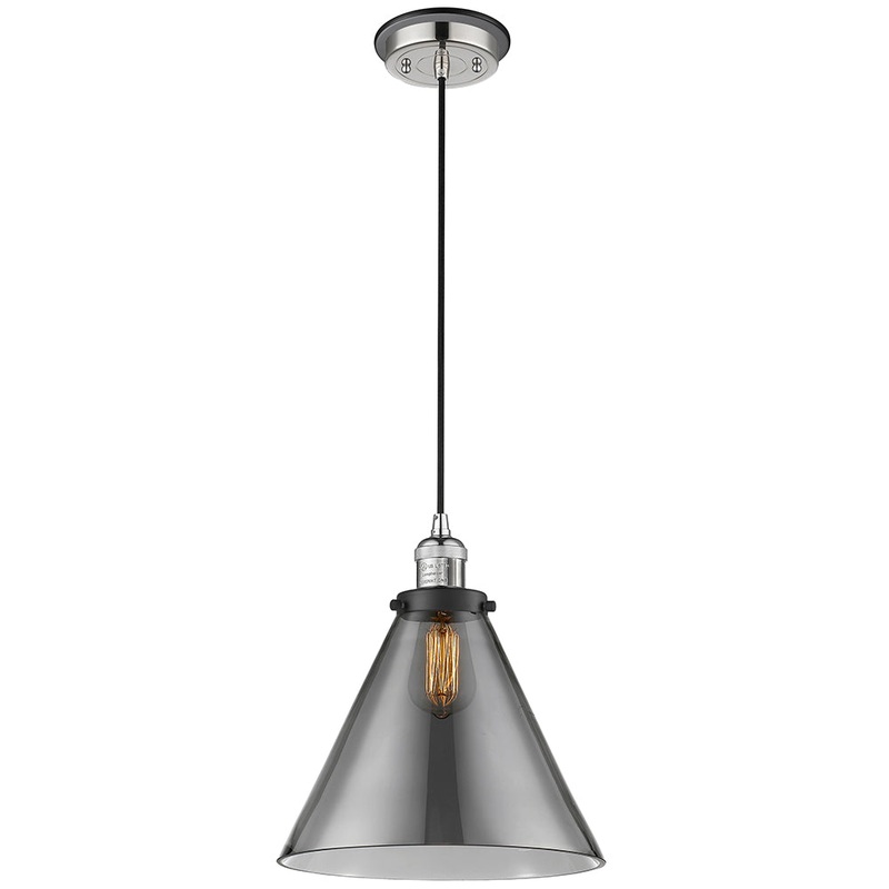 Innovations Lighting X-Large Cone 1 Light Mini Pendant Part Of The Franklin Restoration Collection 201CBP-PNBK-G43-L