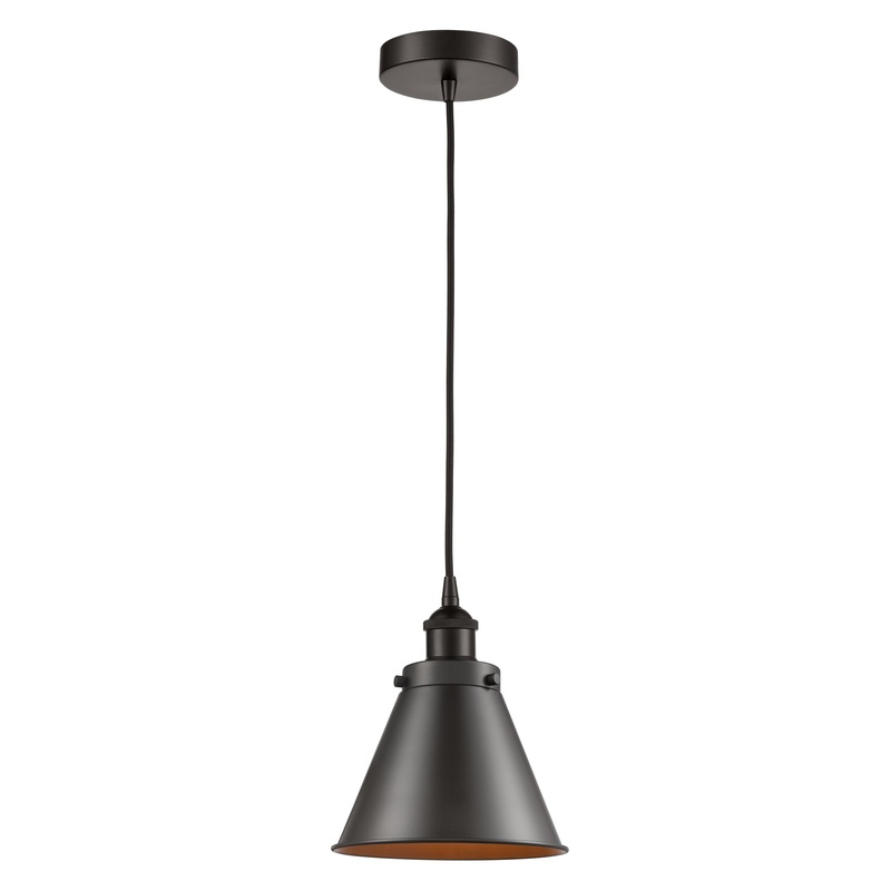 Innovations Lighting Appalachian 1 Light 10″ Mini Pendant 616-1PH-OB-M13-OB