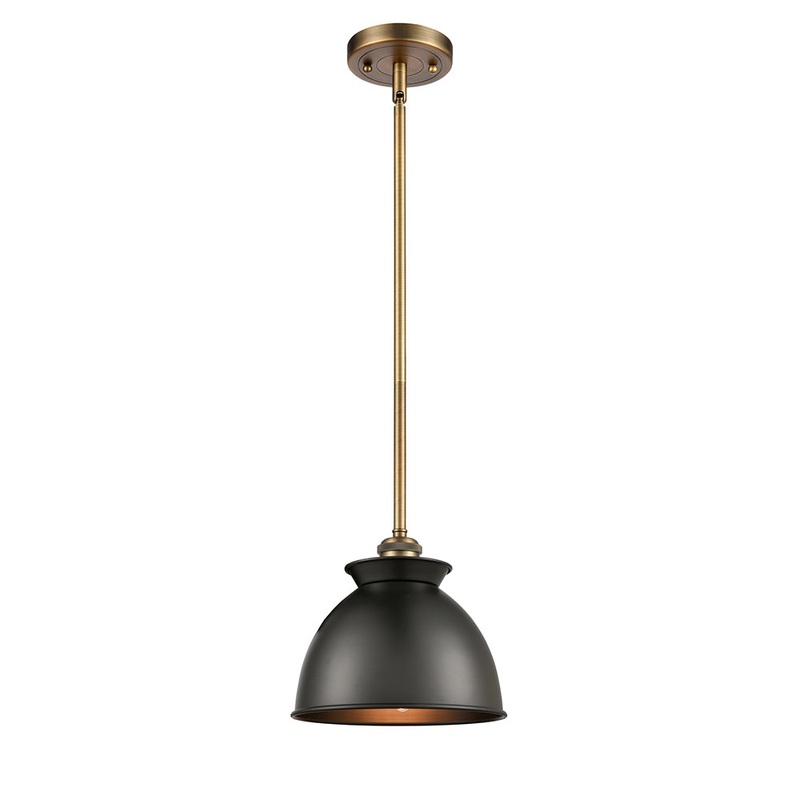 Innovations Lighting Adirondack 1 Light 8.125″ Mini Pendant 516-1S-BB-M14-BK